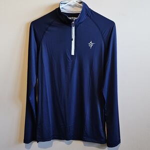 NWOT White Water 1/4 Zip Performance Fishing Pullover - Blue - Size Small - Meas